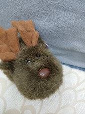 Swibco GUS the brown Moose 5" Plush Pvc Pellets ANIMAL Toy 1994 Puffkins