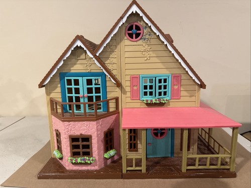 Li'l Woodzeez Honeysuckle Hillside Cottage Dollhouse - Lights Work! Well Loved!