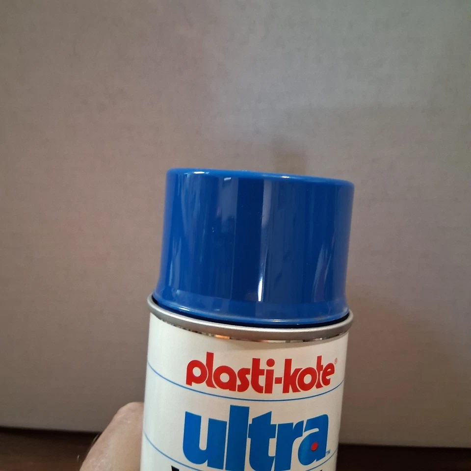 NOS Plasti-Kote Ultra Vinilo 413 Azul Oscuro Pintura en Aerosol Tela Color Foto 3 de 4