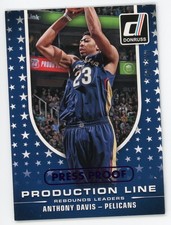2014-15 Donruss Anthony Davis Production Line Purple Press Proof #10 #/199