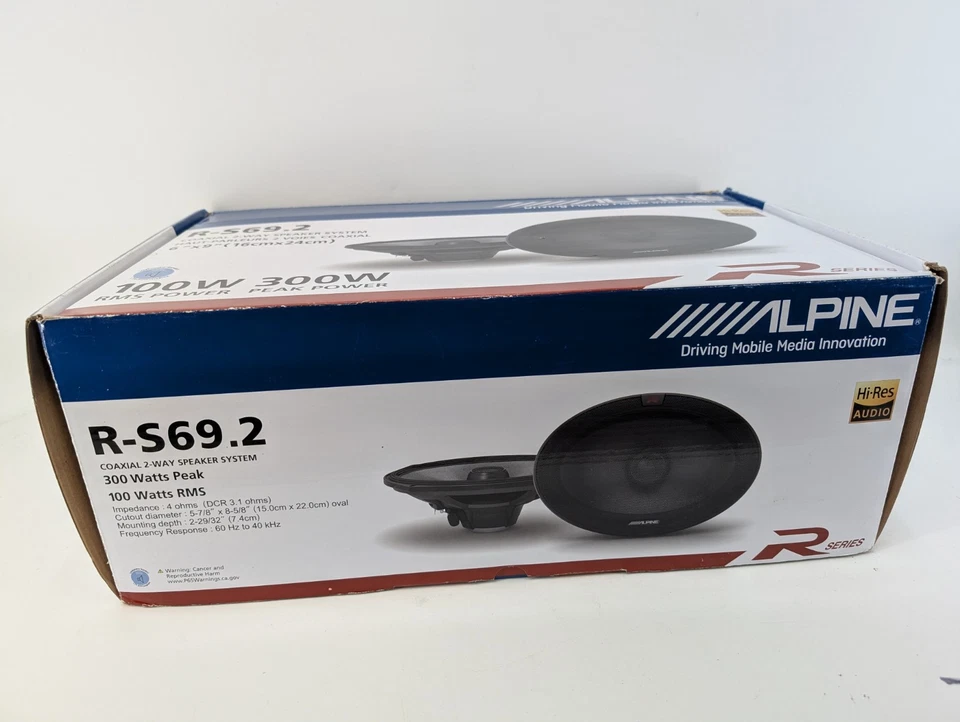 Alpine R-S69.2 2-Way 6x9" Coaxial Car Speakers, 300W Peak - Image 2 of 4
