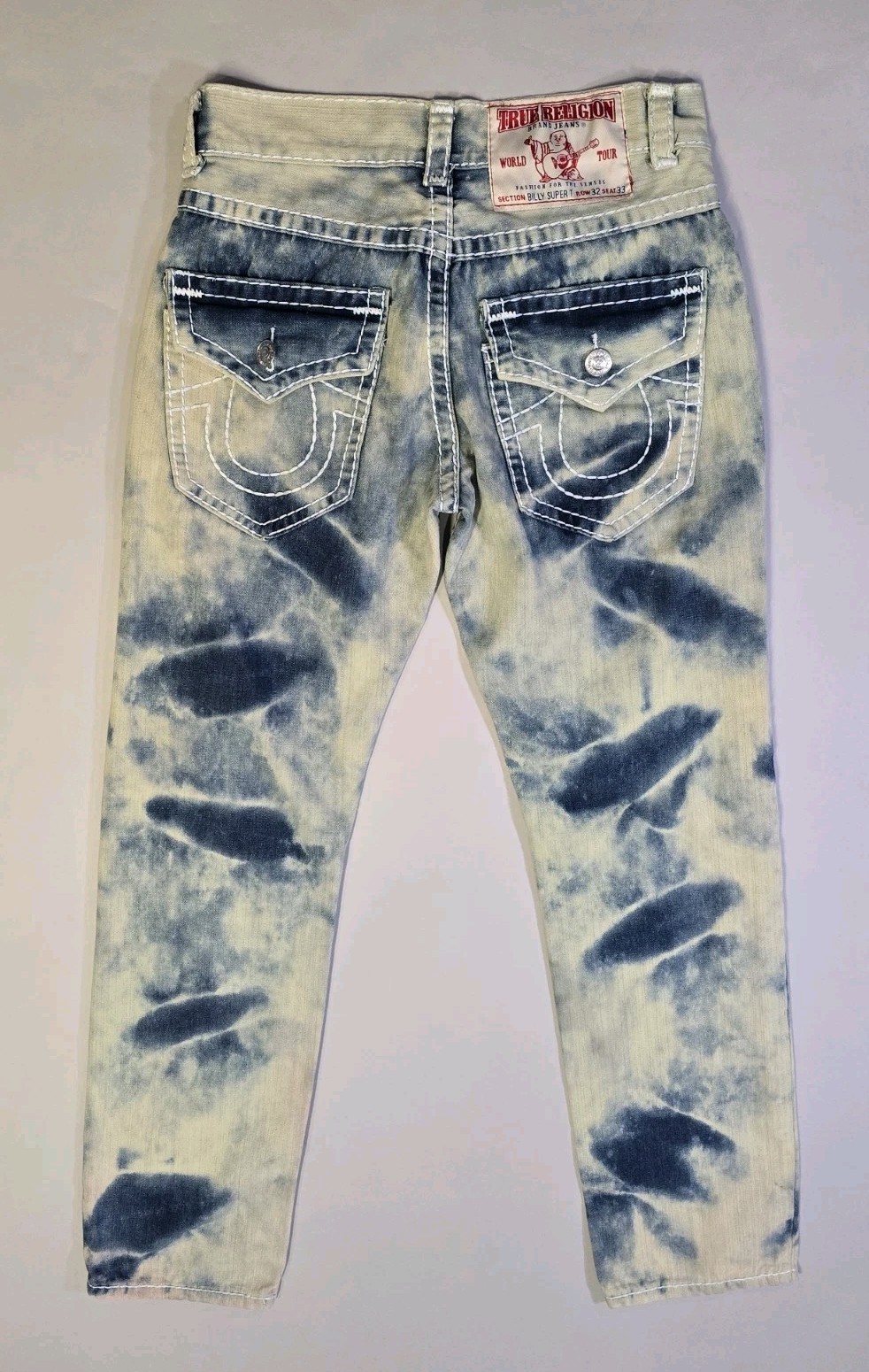 VTG TRUE RELIGION BILLY SUPER T Big Stitch Denim Jeans Mens Sz 32x32 Made in USA image 2