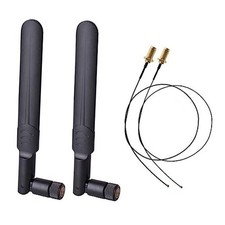 2 x 6dBi 2.4GHz 5GHz Dual Band WiFi RP-SMA Male Antenna 2 x 35CM RP-SMA IPEX
