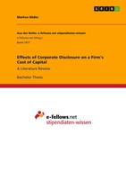 Effects Of Corporate Disclosure On A Firm's Cost Of Capital A Literature Review