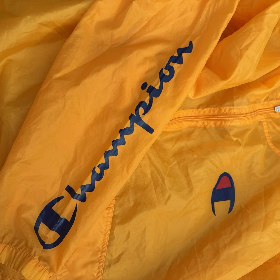 Champion Pullover Rompevientos Para Hombres 4XL Logo Dorado Bolsillos con Capucha Chaqueta Embalable Foto 4 de 4