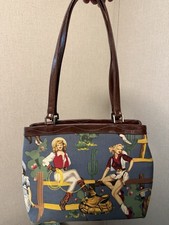 Women s vintage Western Print Shoulder Bag Bl...