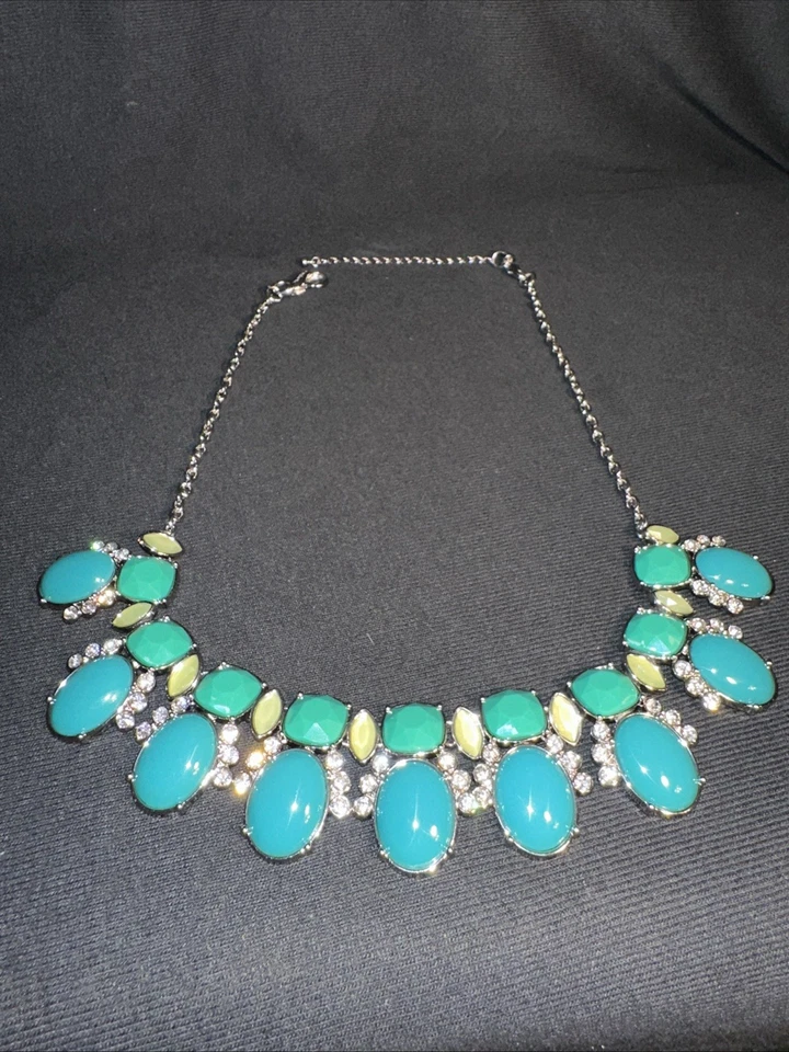 Collar declaración Lia Sophia Kimberly Claire azul verde cristal piedras aqua Foto 4 de 4