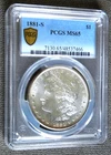 1881 S MORGAN SILVER DOLLAR ~ PCGS MS65 ~ GOLD SHIELD LABEL - NICE COIN.