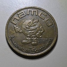 PACMAN 1991 NAMCO BRASS COIN AMUSEMENT & ENTE...