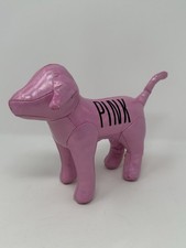 Pink Victoria's Secret 6.5" Stuffed Holographic Shimmer Pink Puppy Dog READ