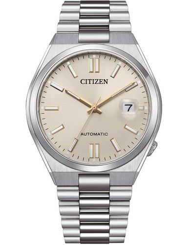 Orologio Meccanico Uomo Citizen Tsuyosa NJ0151-88W - Cassa In Acciaio 40mm, Quadrante Beige, Vetro Zaffiro, Movimento Automatico 8210, 5 ATM