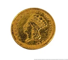 1856 One Dollar Gold Coin Indian Princess Head Reeded Philadelphia