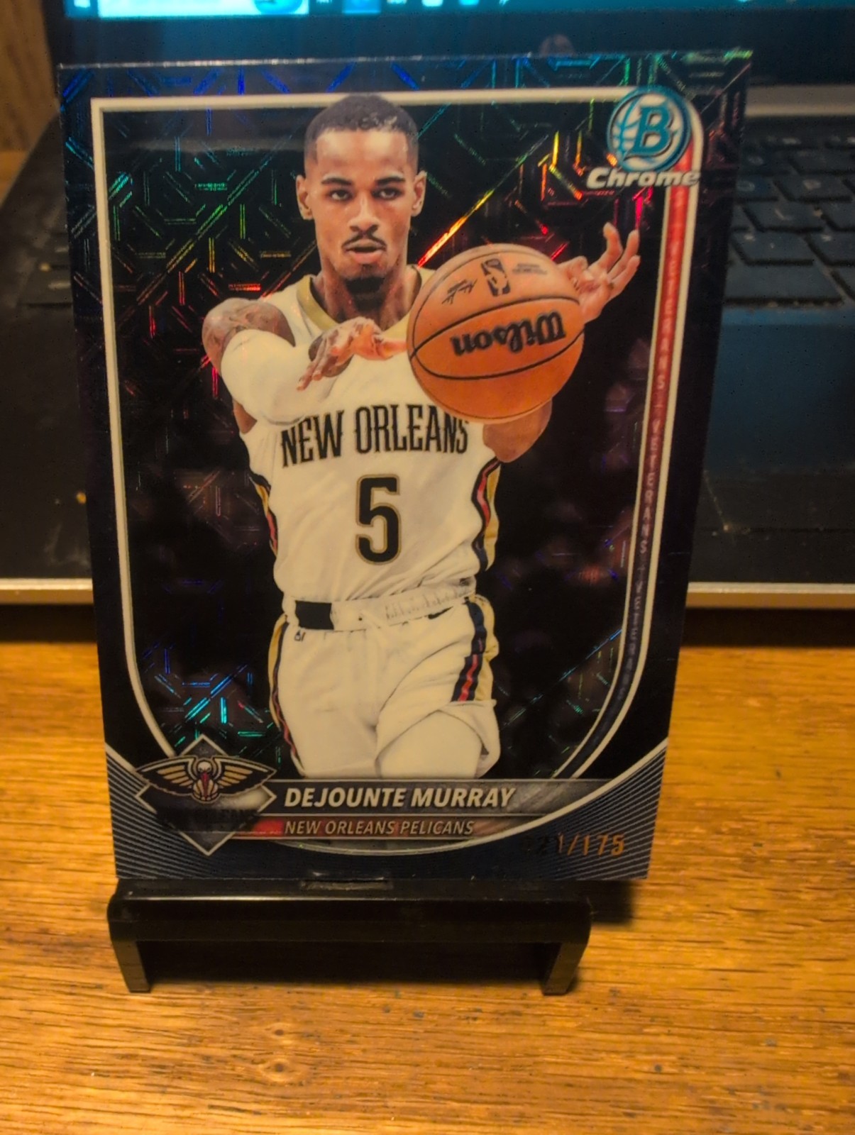 2025-26 Bowman Dejounte Murray Chrome Navy Mojo Refractor #/175 Pelicans