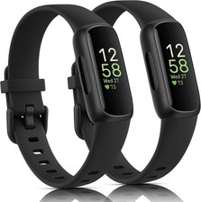 2 Pack Bands Compatible with Fitbit Inspire 3 Bands for Women Men, Sport Silicon