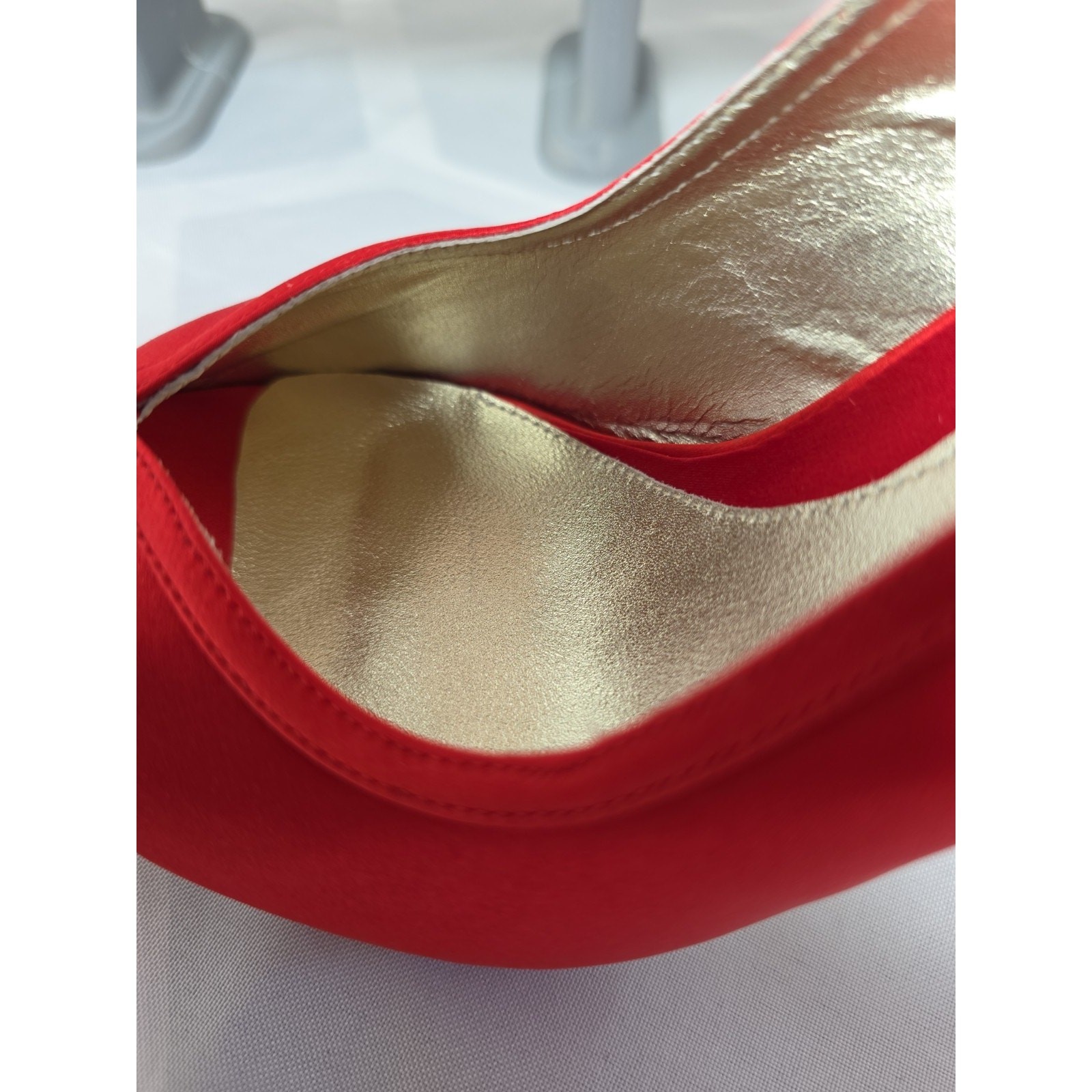 Diane Hassall Red Silk Peep Toe Slingback Heels UK 3.5 EU 36.5 Crystal Bridal image 9