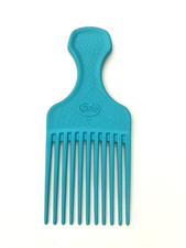 Vintage Goody Plastic Hair Pick Lift Comb Croc Textured Teal 6.5" USA
