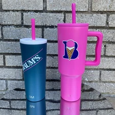NEW Braums Tumblers 40 oz Pink and 24oz Green NEW 2025 Simple Modern set of two