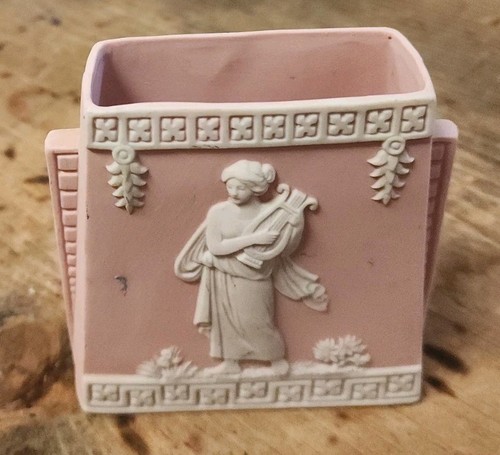 Antique Porcelain Vase/ Planter Wedgwood Jasperware Pink And White 19th c. RARE - Picture 3 of 9
