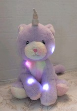 FAO Schwartz Glow Brights Kittycorn 15" Purple Plush Toy W Sound Lights Works