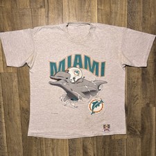 Vintage 1993 Miami Dolphins Breakthrough 90s T-Shirt Nutmeg Mills Men's Size L