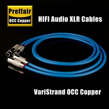 Preffair Pair HIFI 2XLR to 2XLR Connector Plug OCC Copper Balance Cables