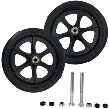 2 Pack 8" Wheelchair Wheels for Rollator Walker Wear-Resistant PU Wheelchair ...