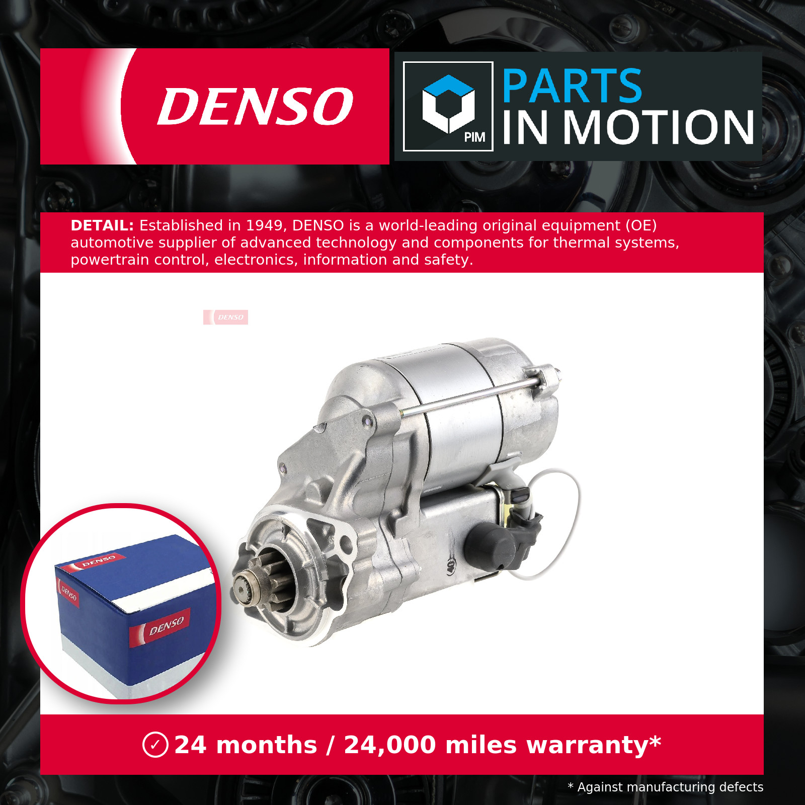 Starter Motor DSN2086 Denso 1661163013 Genuine Top Quality Guaranteed New