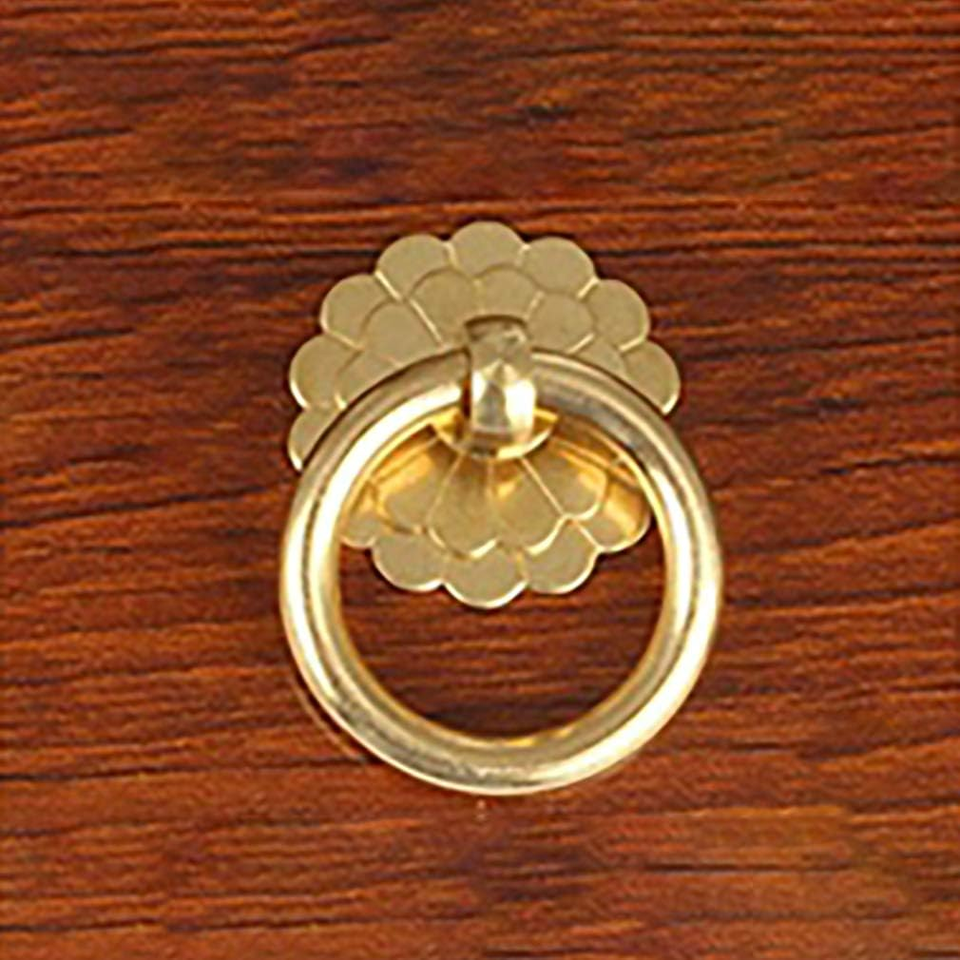 4Pcs Antique Brass Ring Pulls Handle Kitchen Cabinets Wardrobe Drawer ...