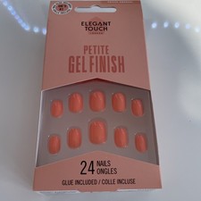 Elegant Touch nails Petite Gel Finish tulip pink colour NEW 24 nails easy simple