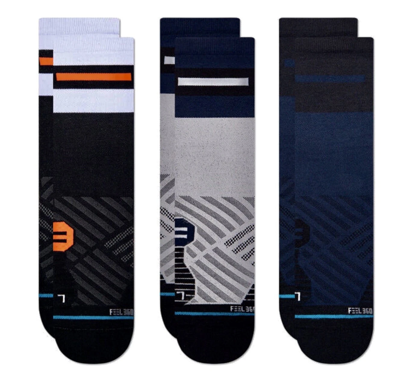 NWT STANCE DURATION FEEL360 SOCKS, 3 PAIRS, MEDIUM