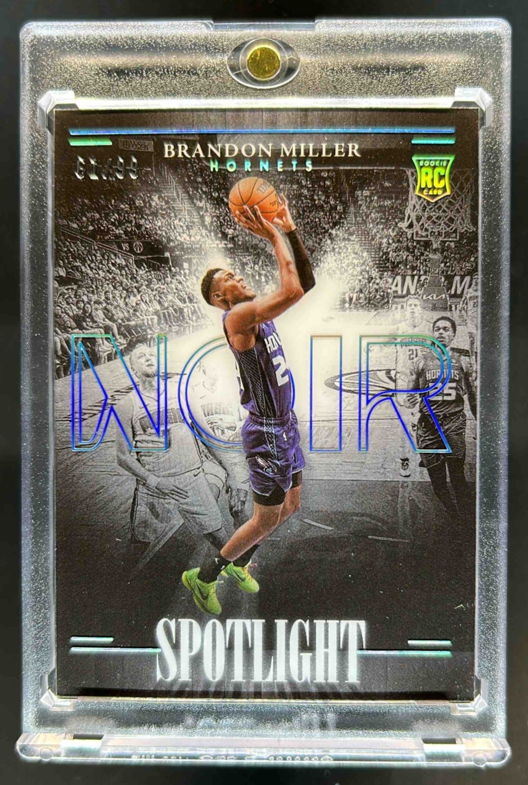 2023-24 Panini Noir Brandon Miller Spotlight RC Rookie #61/99 Hornets