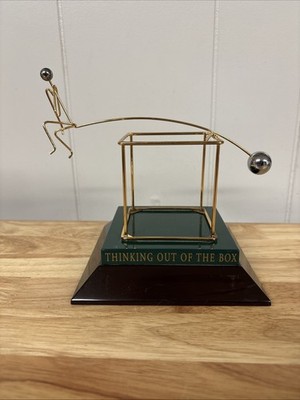 Thinking Out of the Box Thoughts In Motion By ThoughtWorks Brass Desktop Thinker