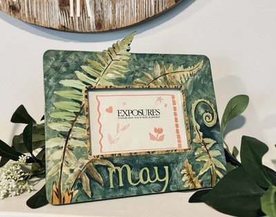 Vintage Exposures May Monthly Hand Painted Picture Photo Frame 4x6   Floral