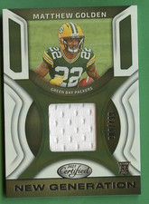 MATTHEW GOLDEN 2025 CERTIFIED FOOTBALL NEW GENERATION RELIC /499 GB PACKERS