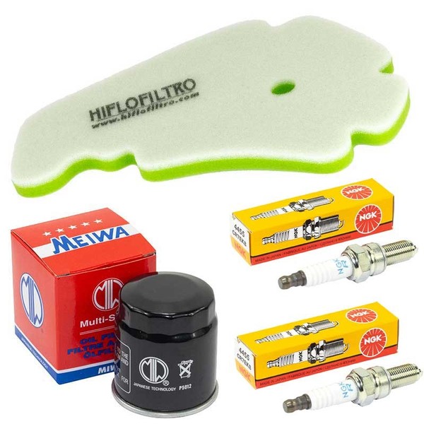 Set Luftfilter ÖLfilter ZüNdkerzen Wartung FüR Aprilia Scarabeo 500 Ie 2008-2012-image