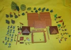 Vintage Marx Miniature Fort Apache Play Set Fort, Cavalry, Indians, Cannon Accys