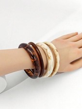 4pcs Multi-Color A Acrylic Bangle Set Minimalist Women Fashion Jewelry One Size