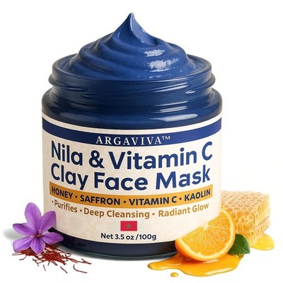 Nila & Vitamin C Brightening Facial Mask | Pore Refining Clay Mask for Face