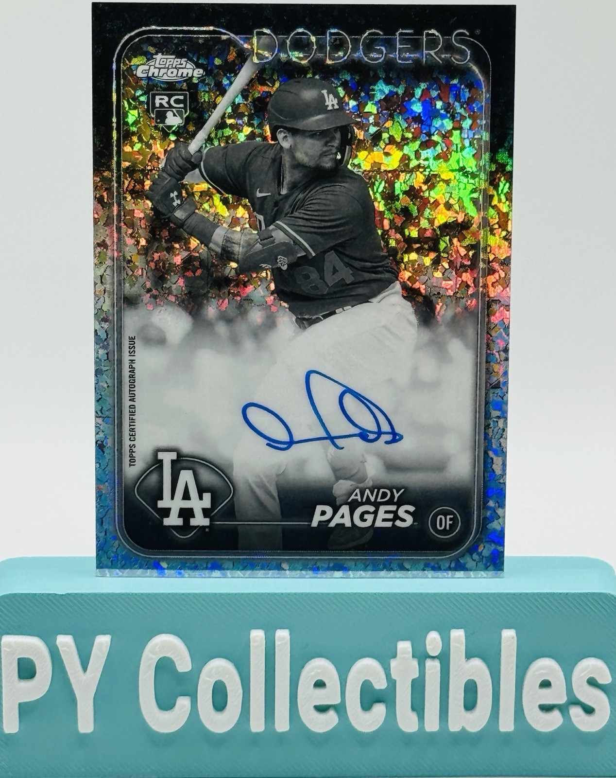 Andy Pages 2024 Topps Chrome Update Black & White Mini Diamond Auto SP Dodgers