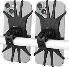 Bike Phone Mount 2 Pack, Universal Motorcycle Phone Holder for Bike, 360 Rotati