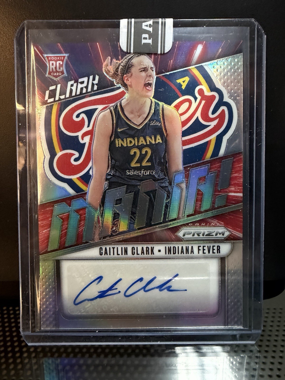 Caitlin Clark 2024 Panini Prizm WNBA Rookie Auto Autograph Jersey Number /22
