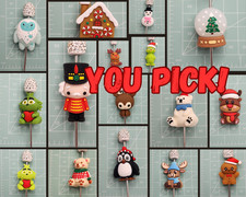 Silicone Focal Bead 3D CHRISTMAS YOU PICK - Pack of 2 - Beadable DIY A3