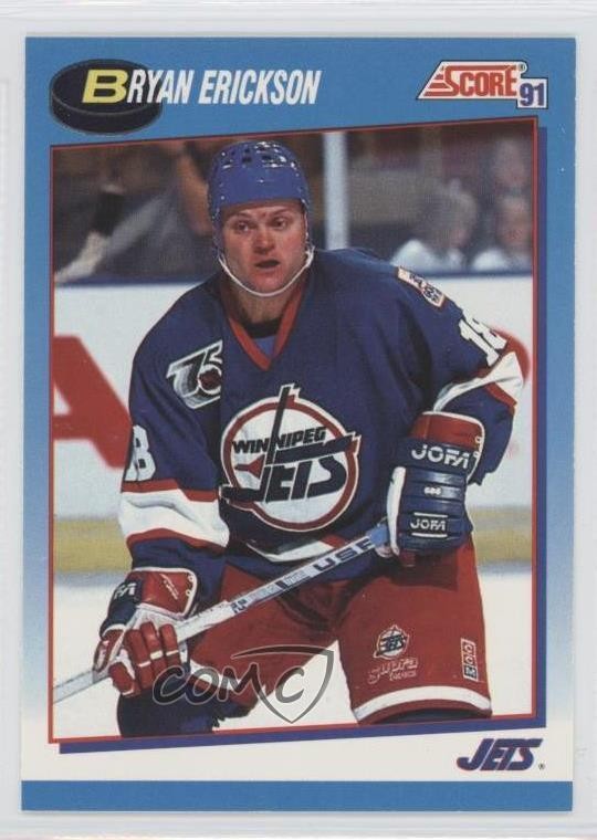1991-92 Score Canadian Bilingual Bryan Erickson #657 0b3