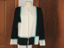 Vintage Linda Allard Ellen Tracy Blazer Jacket size 6 Cotton/Spandex Colorblock