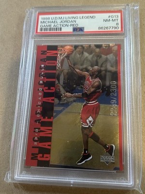 1998 Michael Jordan UD MJ Living Legend Game Time Red #G13 /2300 PSA 8