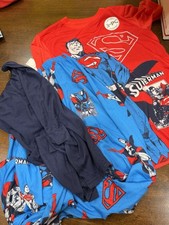 Kids Superman 3 Piece Pajama Set Large 12/14 NWT