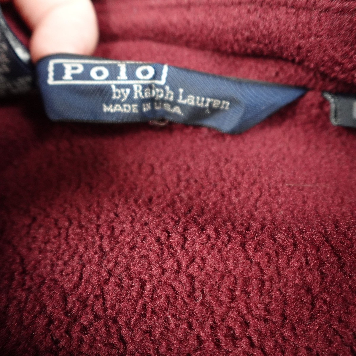 Vintage Polo Ralph Lauren Harrington Jacket Mens Large Burgundy