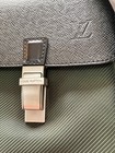 LOUIS VUITTON Taiga Saratov Laptop Messenger Bag Black Leather Green Nylon COA — photo 3