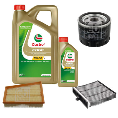 FEBI Inspektionspaket 6L Castrol EDGE Titanium FST 5W-30 LL für Renault Grand