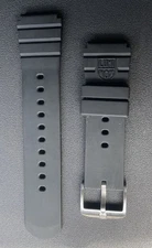 Authentic LUMI NOX 20 mm Black Rubber Bracelet Two Piece Band.